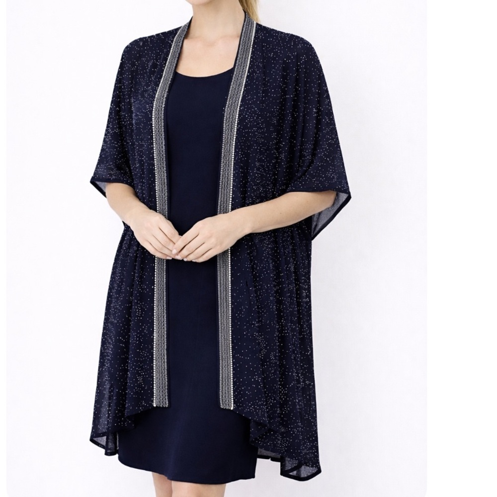 Bl^Nk London Open Front Duster Cardi New Black Anthropologie Blank Glam Chic